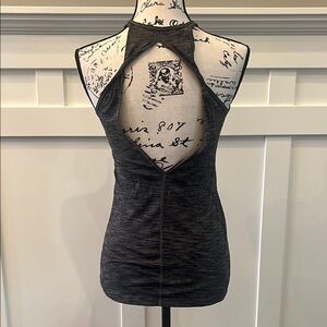 Lululemon Black and Grey Heathered Open Back Tank